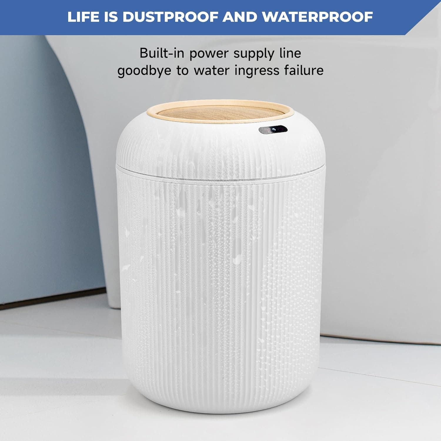 Pukomc Smart Sensor Trash Can size and capacity dimensions